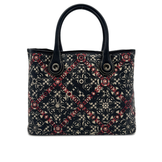 CHANEL VINTAGE COCO TRAVEL COCOMARK TOTE BAG BLACK LEATHER 90285369