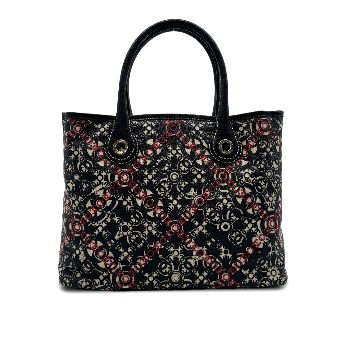 CHANEL VINTAGE COCO TRAVEL COCOMARK TOTE BAG BLACK LEATHER 90285369