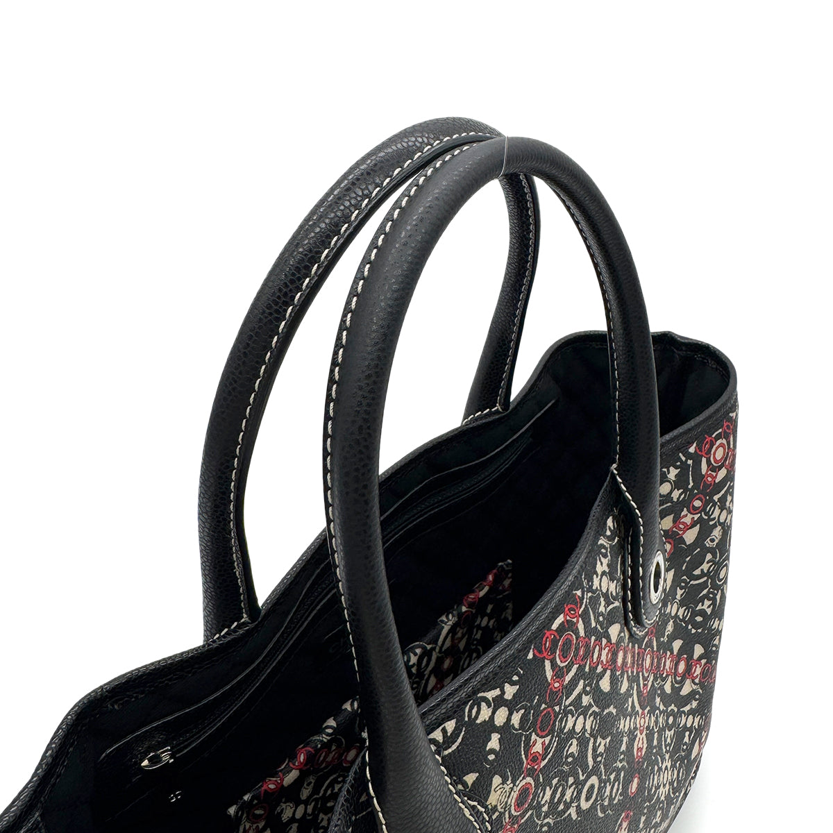 CHANEL VINTAGE COCO TRAVEL COCOMARK TOTE BAG BLACK LEATHER 90285369