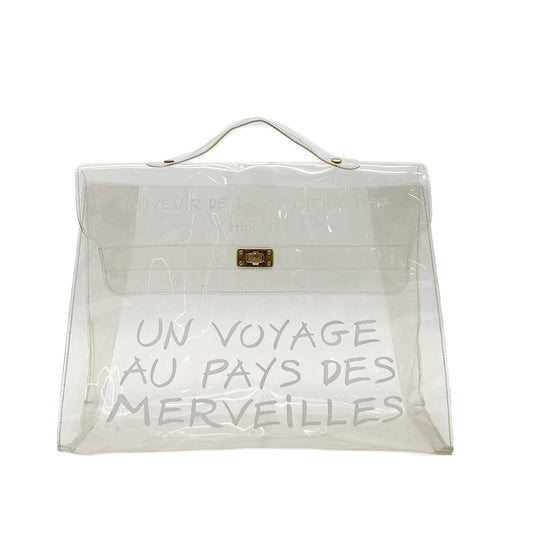 HERMES VINYL KELLY SOUVENIRDEL' EXPOSITION 1997 CLEAR HAND BAG 90285377