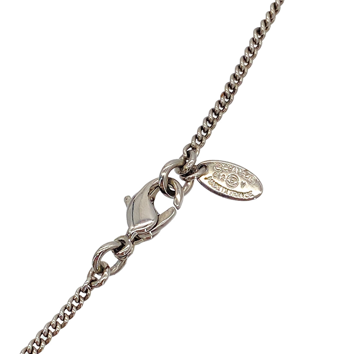 CHANEL NECKLACE COCOMARK RHINESTONE SILVER ACCESSORY C12V 90285379