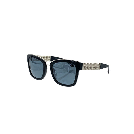 CHANEL SUNGLASSES CHAIN BLACK SILVER WHIYE EYEWEAR 90285384