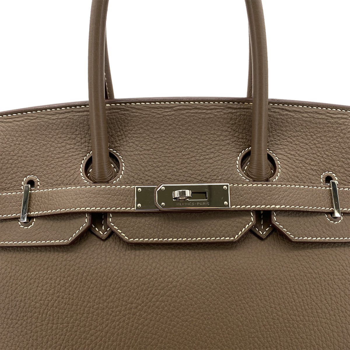 HERMES BIRKIN 35 ETOUPE TAURILLON CLEMENCE HAND BAG ▢N SHW 90285741