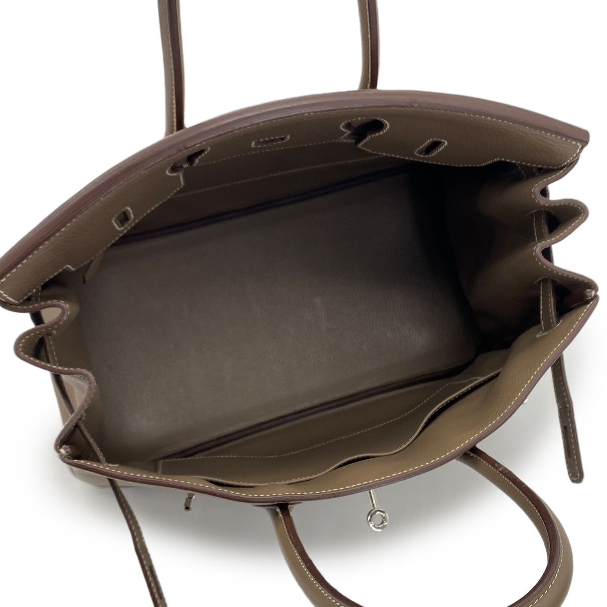 HERMES BIRKIN 35 ETOUPE TAURILLON CLEMENCE HAND BAG ▢N SHW 90285741