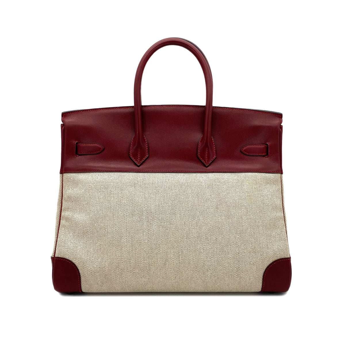 HERMES BIRKIN 35 ROUGE H ECRU BOX CALF TOILE H HAND BAG 〇X GHW 90285742