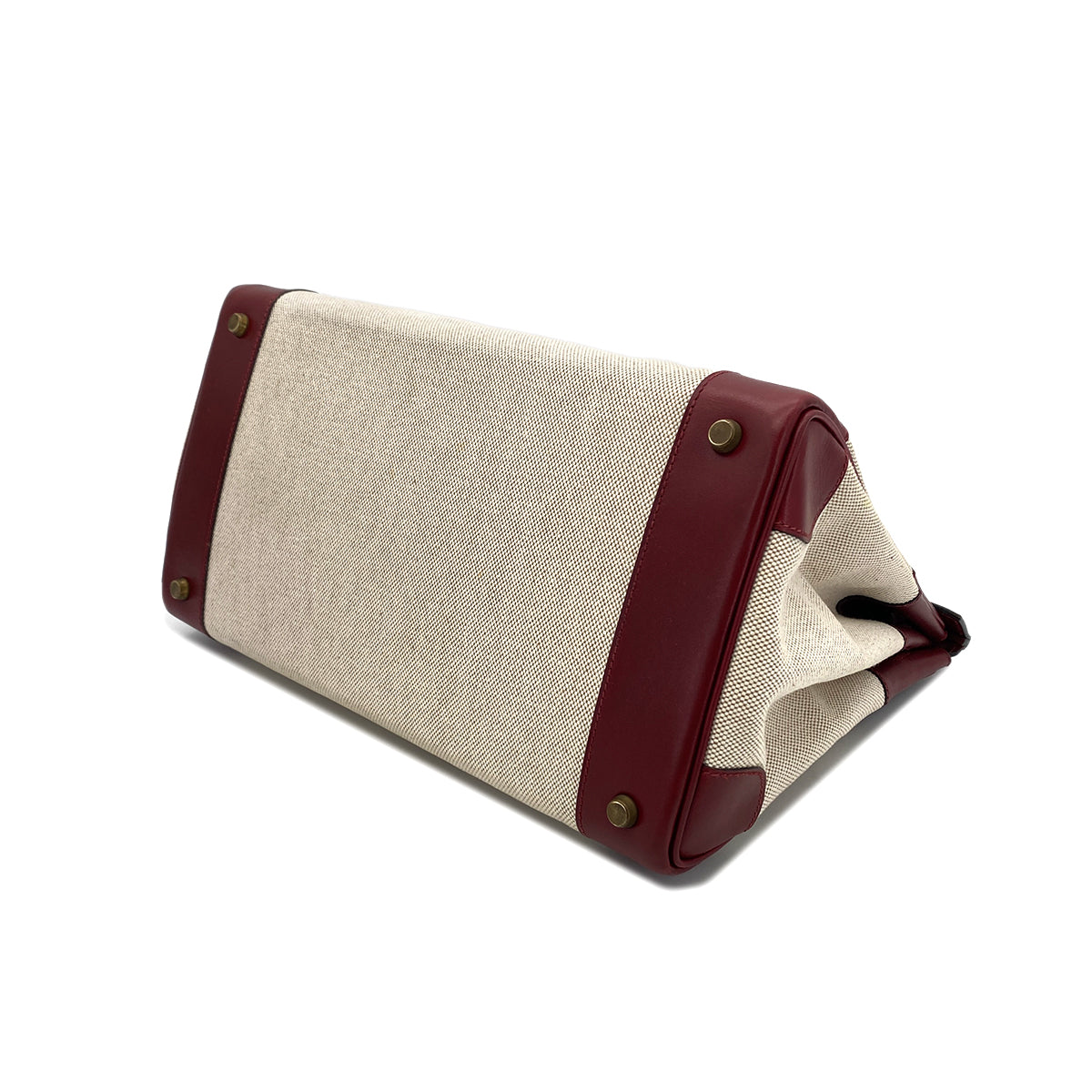 HERMES BIRKIN 35 ROUGE H ECRU BOX CALF TOILE H HAND BAG 〇X GHW 90285742