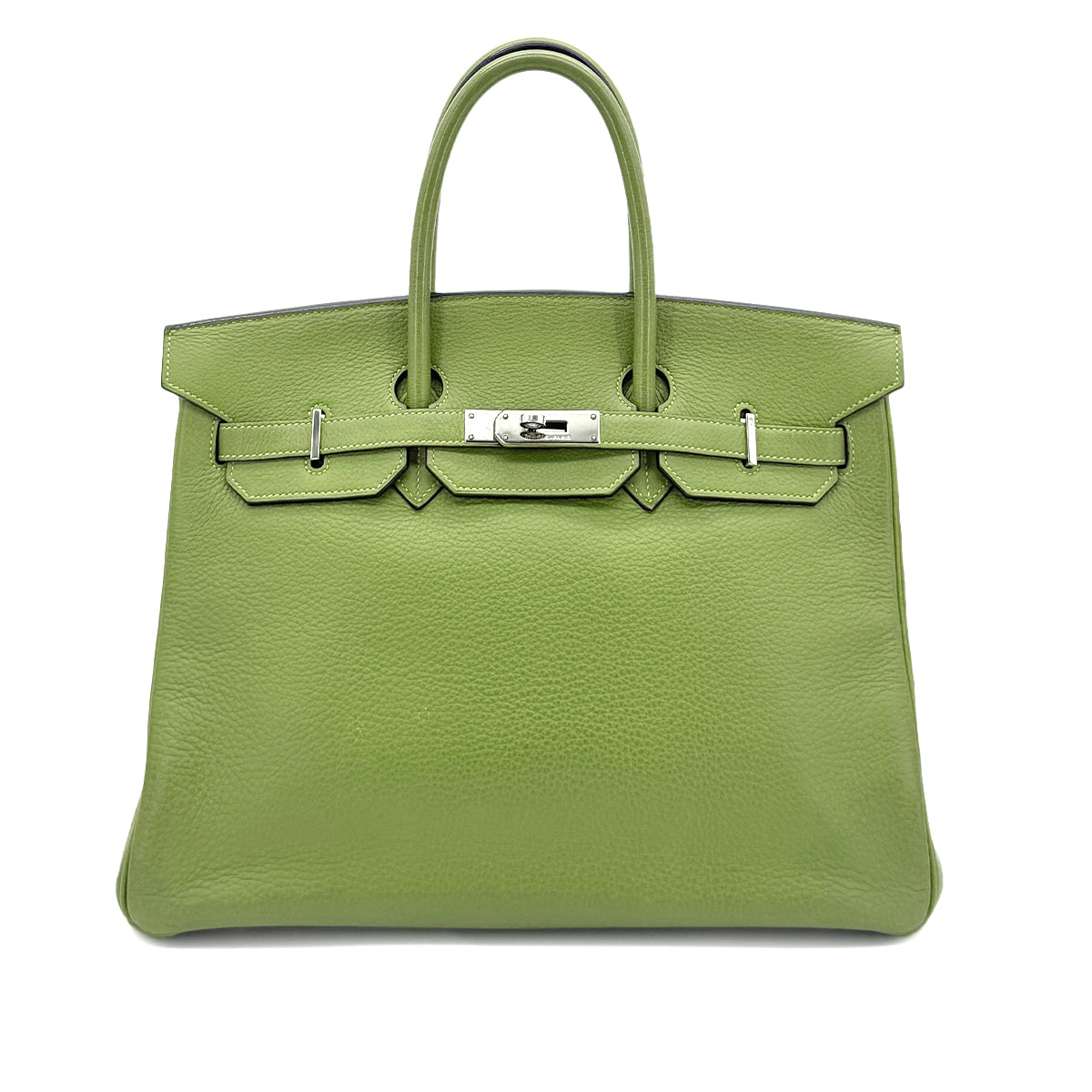 HERMES BIRKIN 35 ANIS GREEN TAURILLON CLEMENCE HAND BAG ▢H SHW 90285743