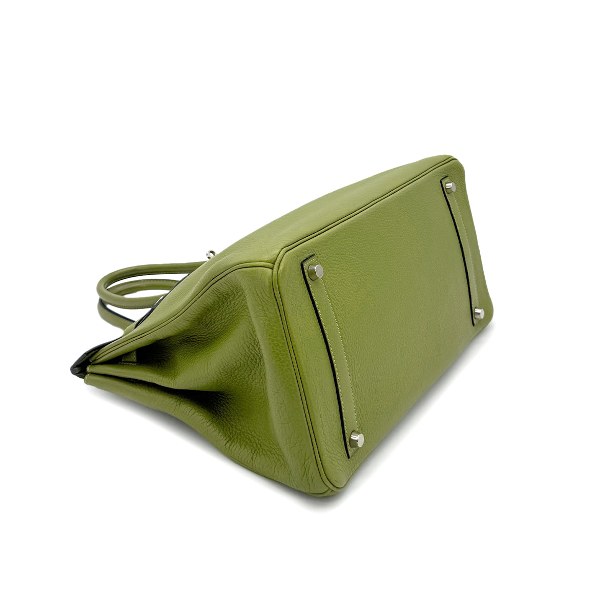 HERMES BIRKIN 35 ANIS GREEN TAURILLON CLEMENCE HAND BAG ▢H SHW 90285743