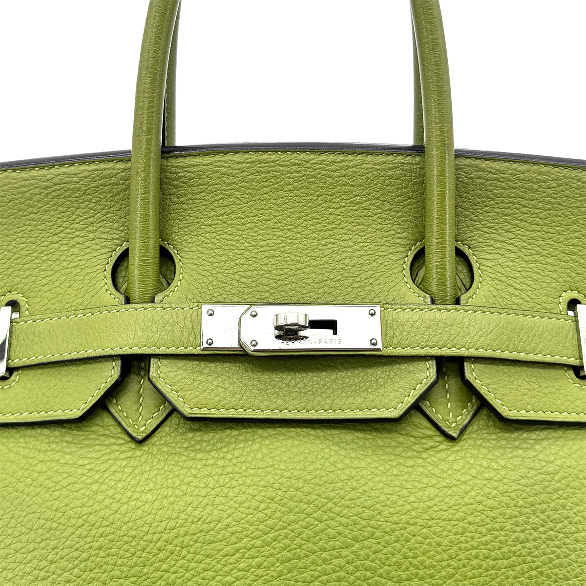 HERMES BIRKIN 35 ANIS GREEN TAURILLON CLEMENCE HAND BAG ▢H SHW 90285743