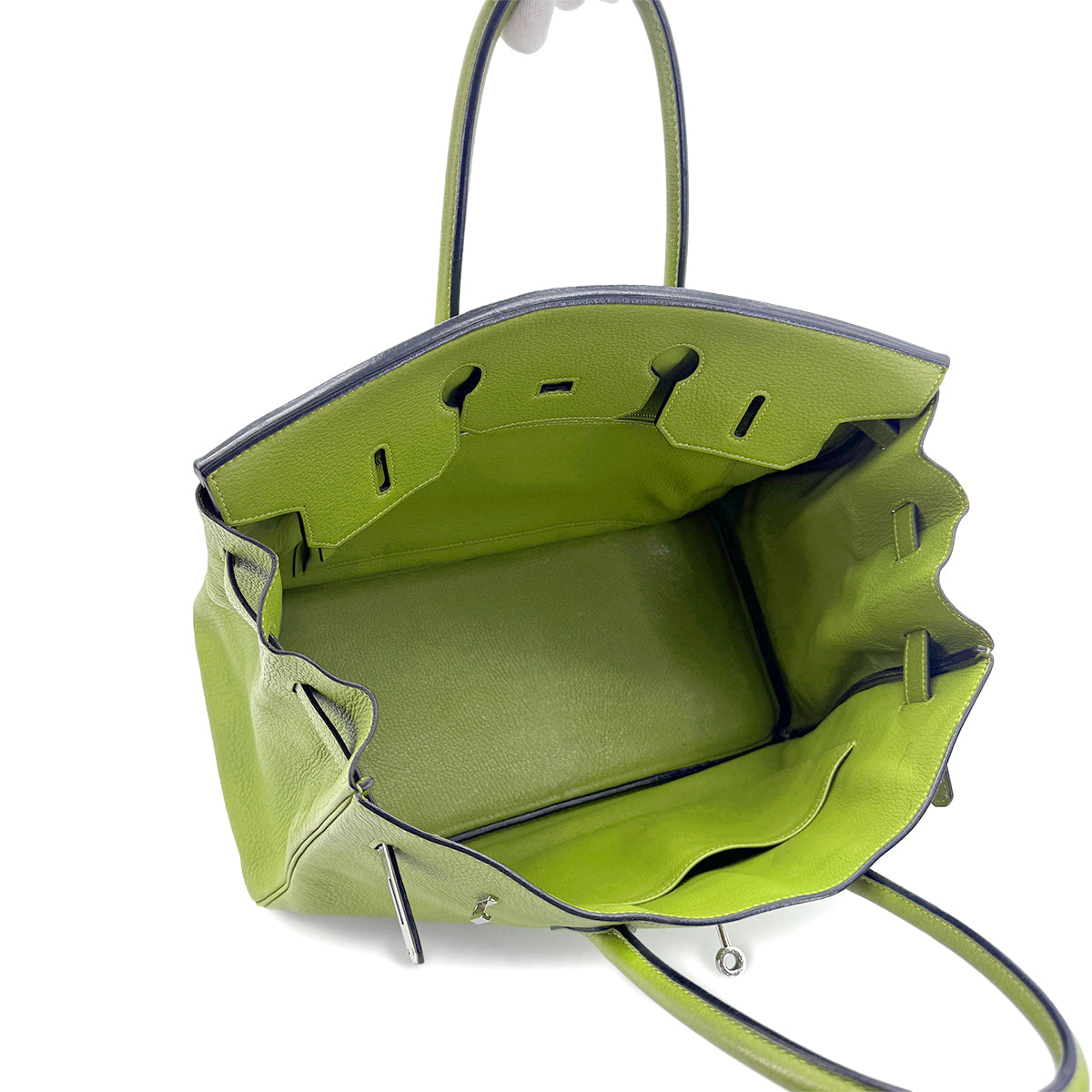 HERMES BIRKIN 35 ANIS GREEN TAURILLON CLEMENCE HAND BAG ▢H SHW 90285743