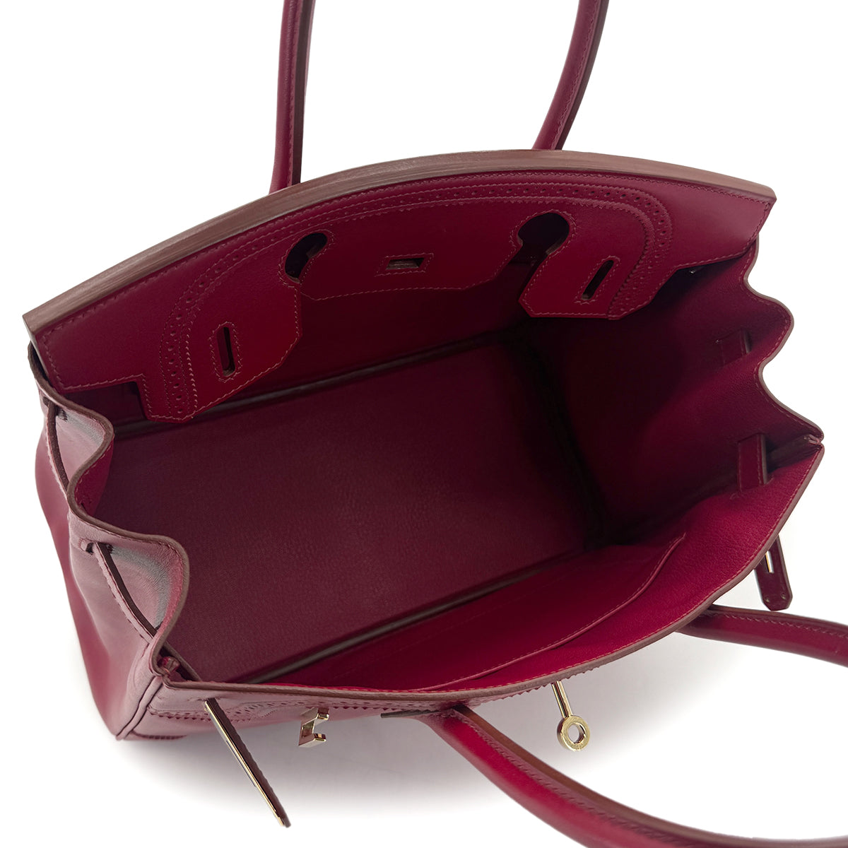 HERMES BIRKIN 30 GHILLIES RUBIS TADELAKT HAND BAG □P GHW 90285745