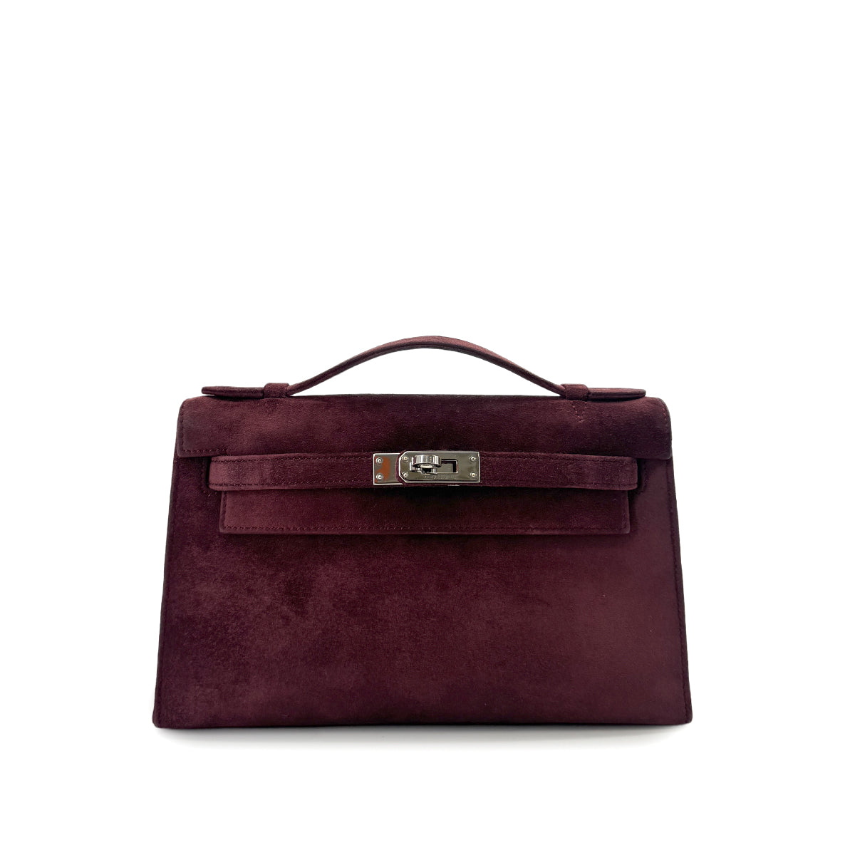 HERMES KELLY POCHETTE SELLIER ROUGE H DEBRIS HAND BAG □J SHW 90285748