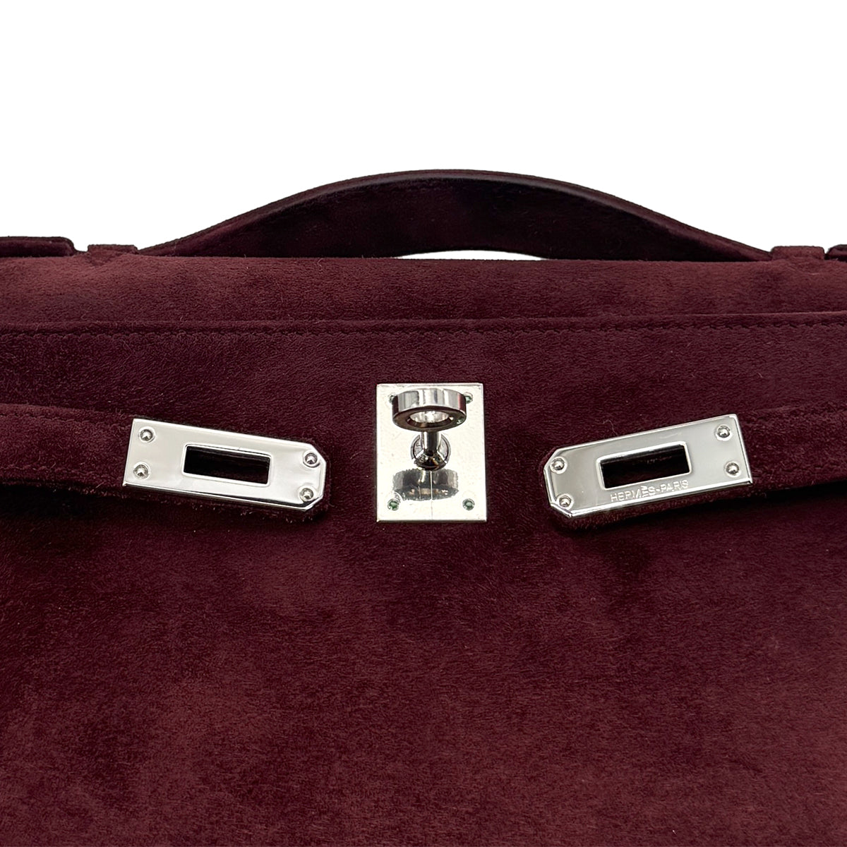 HERMES KELLY POCHETTE SELLIER ROUGE H DEBRIS HAND BAG □J SHW 90285748