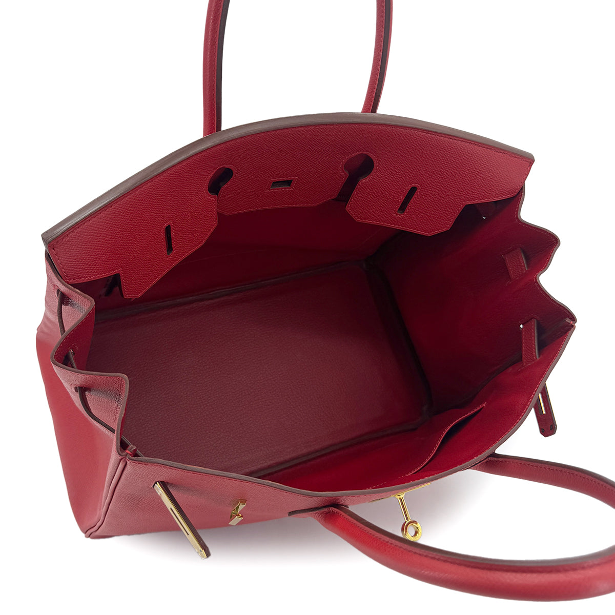 HERMES BIRKIN 35 ROUGE VIF VEAU EPSOM HAND BAG □G GHW 90285753