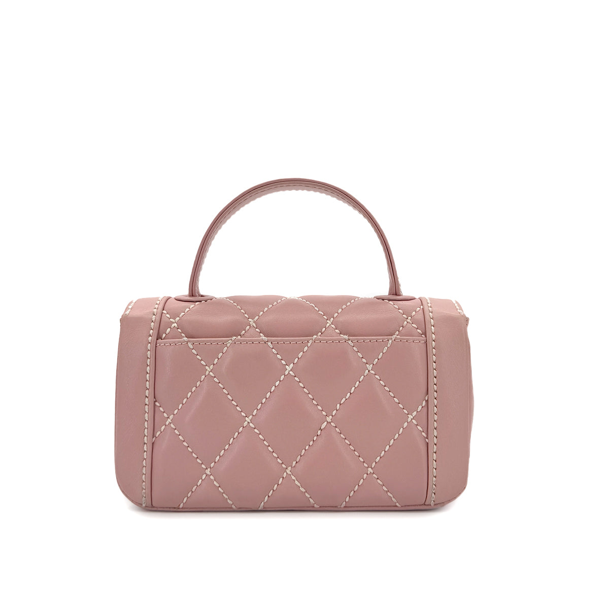 CHANEL VINTAGE WILD STITCH HAND BAG PINK LAMB SKIN 90285756