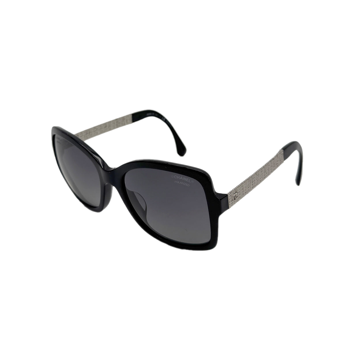 CHANEL VINTAGE SUNGLASSES COCOMARK BLACK SILVER EYEWEAR 90285761