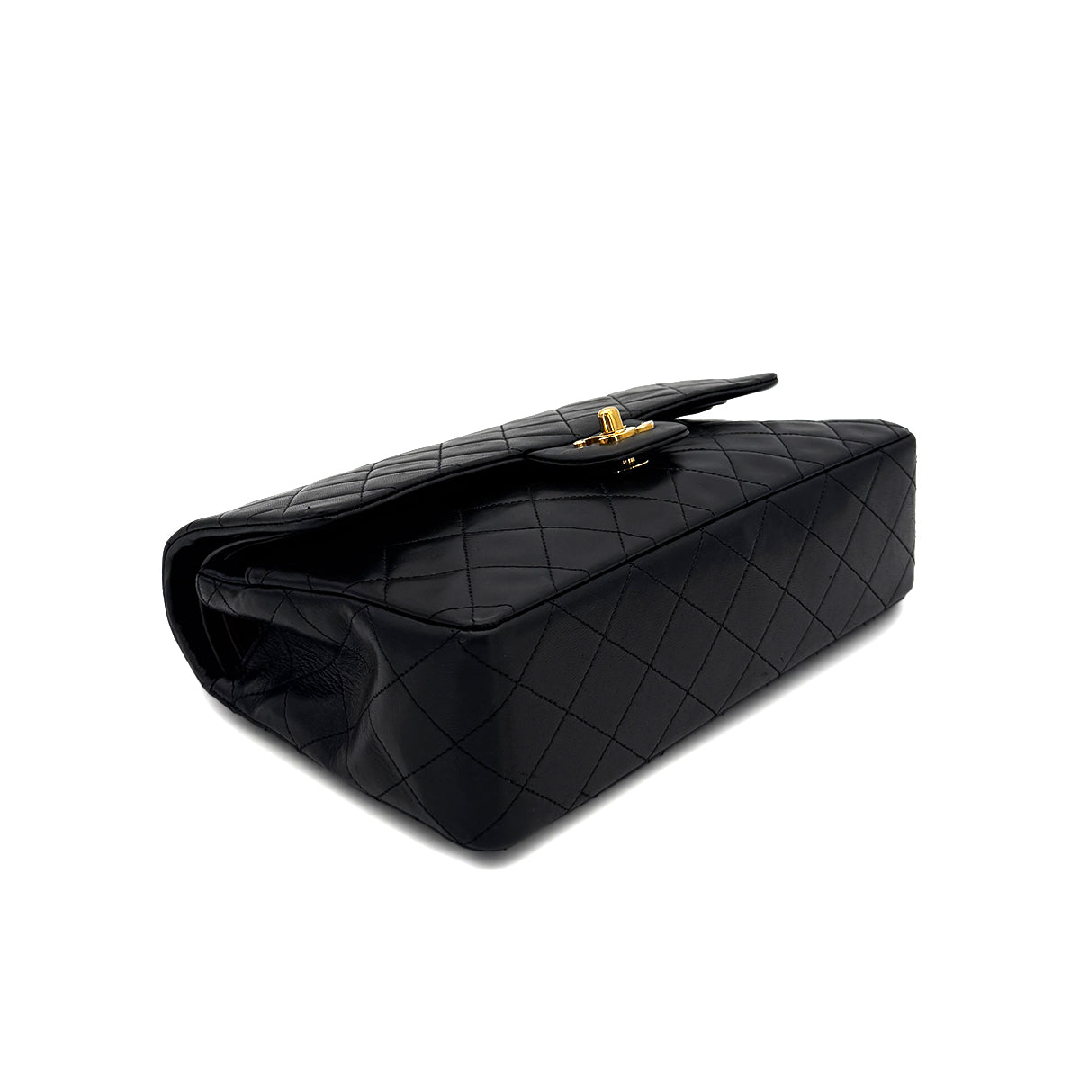 CHANEL VINTAGE CLASSIC FLAP MEDIUM CHAIN SHOULDER BAG BLACK LAMB SKIN 90285918