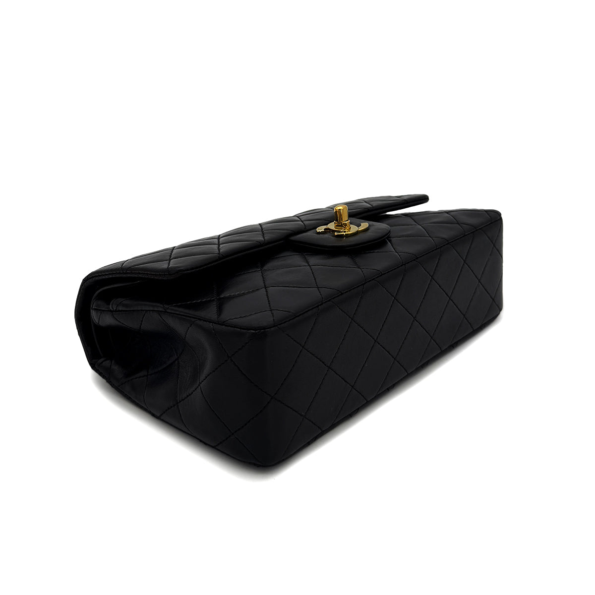 CHANEL VINTAGE CLASSIC FLAP SMALL CHAIN SHOULDER BAG BLACK LAMB SKIN 90285920