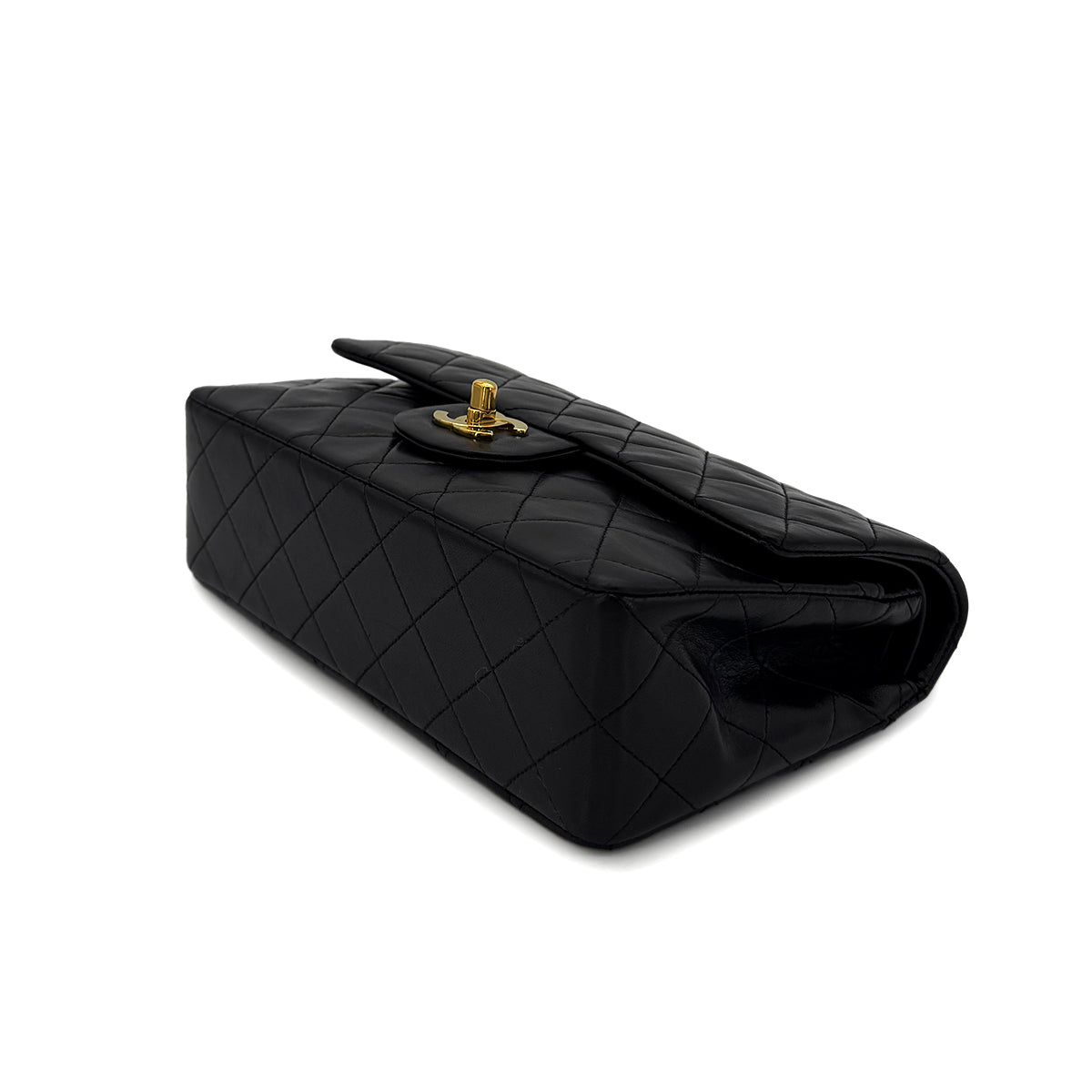 CHANEL VINTAGE CLASSIC FLAP SMALL CHAIN SHOULDER BAG BLACK LAMB SKIN 90285920