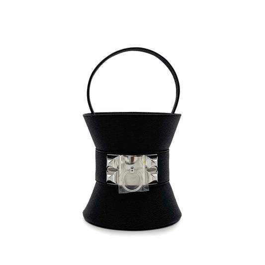 HERMES MINI MEDOR COLLIER DE CHIEN BLACK VEAU EPSOM HAND BAG W 90285921
