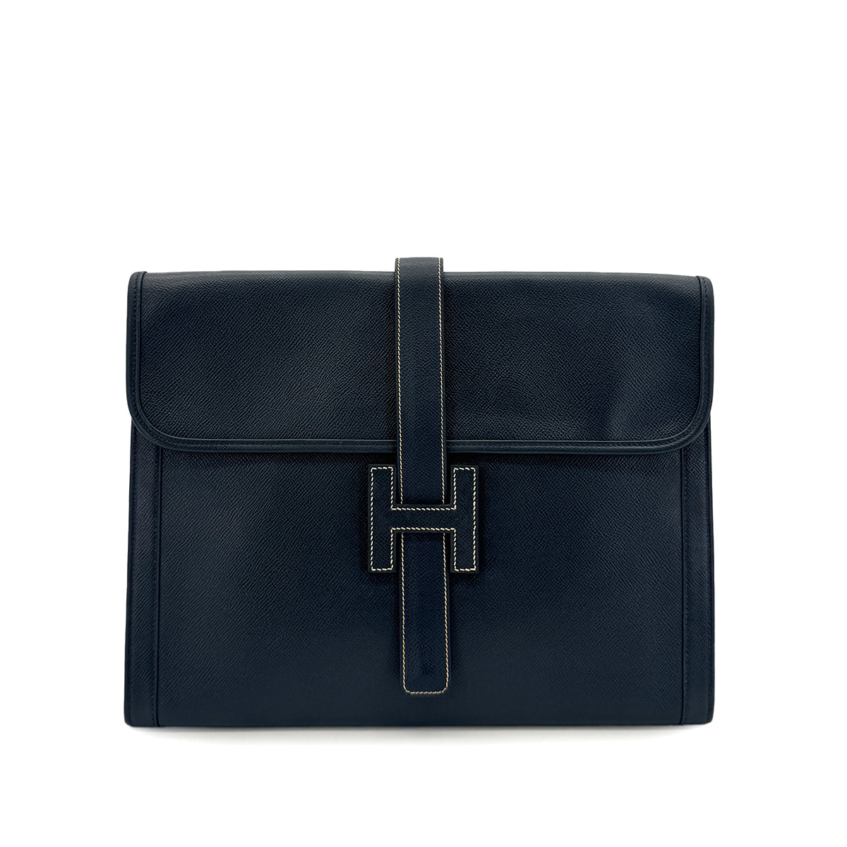 HERMES JIGE GM CLUTCH BAG BLUE INDIGO COUCHEVEL 90285922