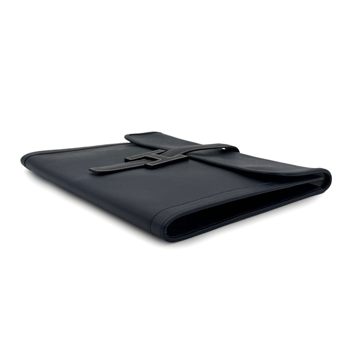 HERMES JIGE GM CLUTCH BAG BLUE INDIGO COUCHEVEL 90285922