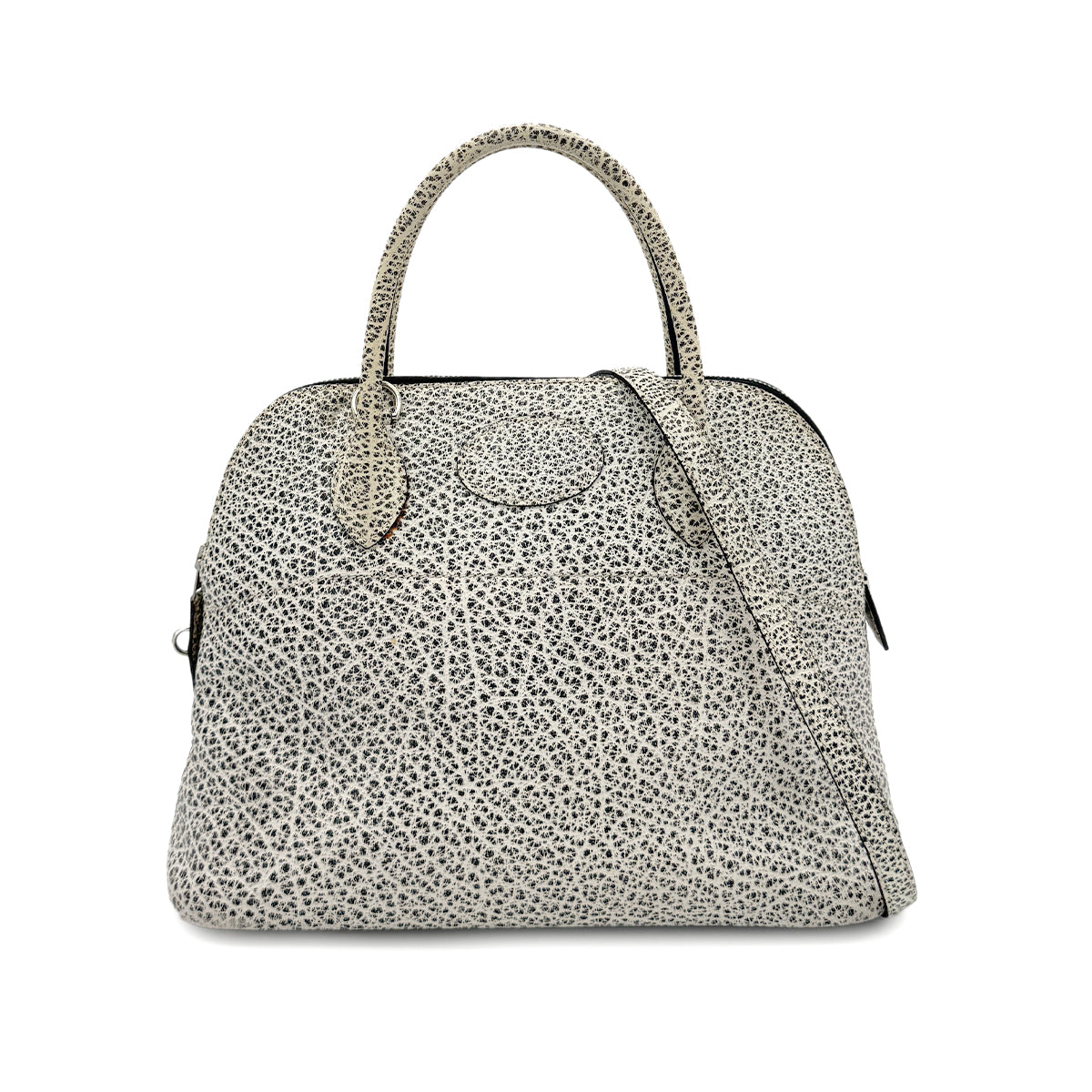 HERMES BOLIDE 31 BLACK WHITE DALMATIAN HAND SHOULDER BAG □D 90285924