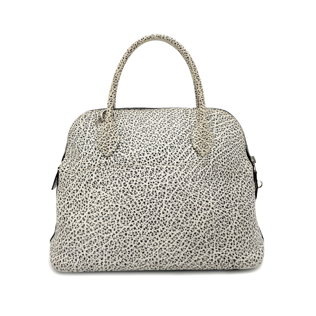 HERMES BOLIDE 31 BLACK WHITE DALMATIAN HAND SHOULDER BAG □D 90285924