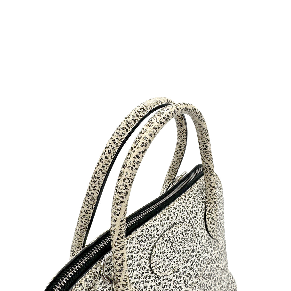 HERMES BOLIDE 31 BLACK WHITE DALMATIAN HAND SHOULDER BAG □D 90285924