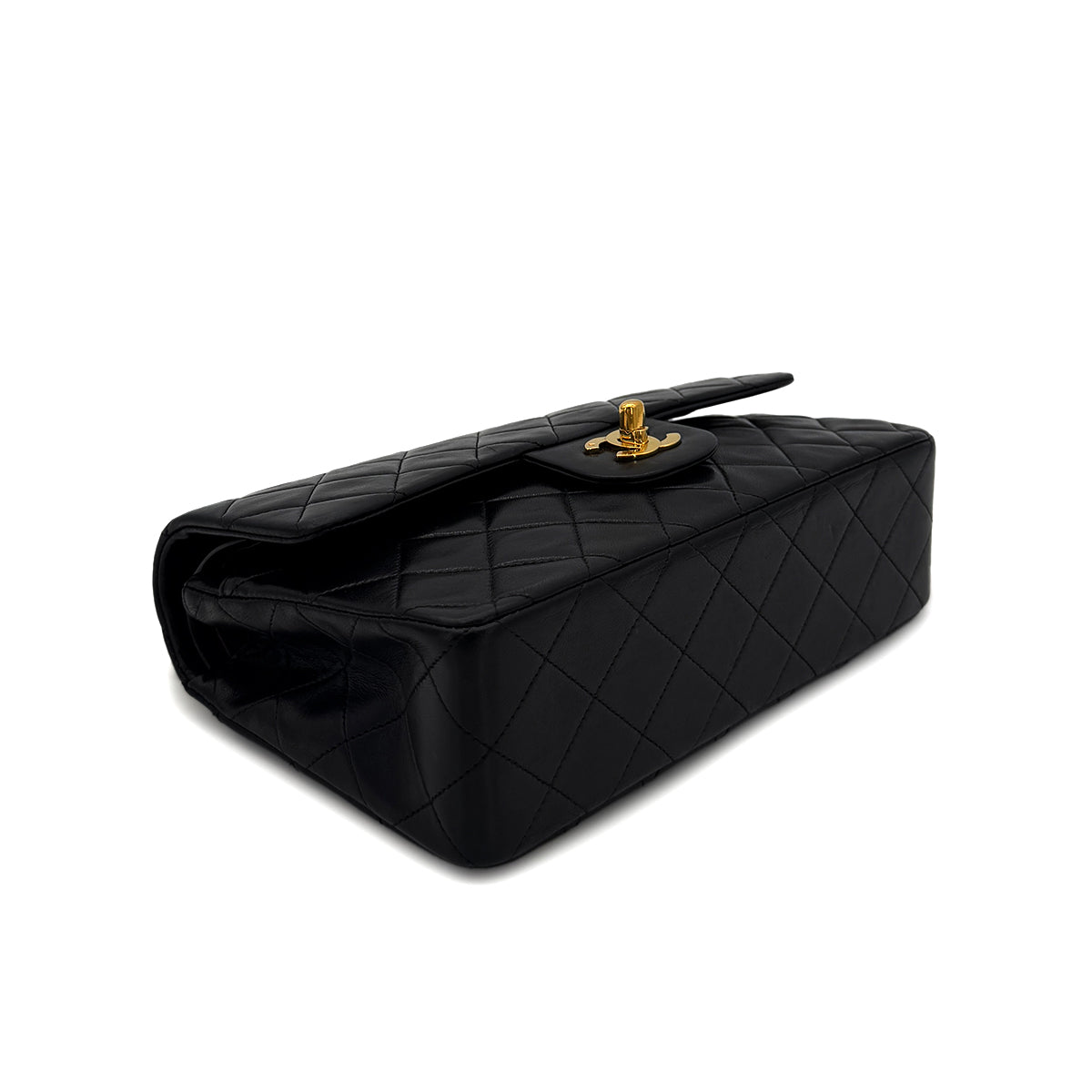 CHANEL VINTAGE CLASSIC FLAP SMALL CHAIN SHOULDER BAG BLACK LAMB SKIN 90285925