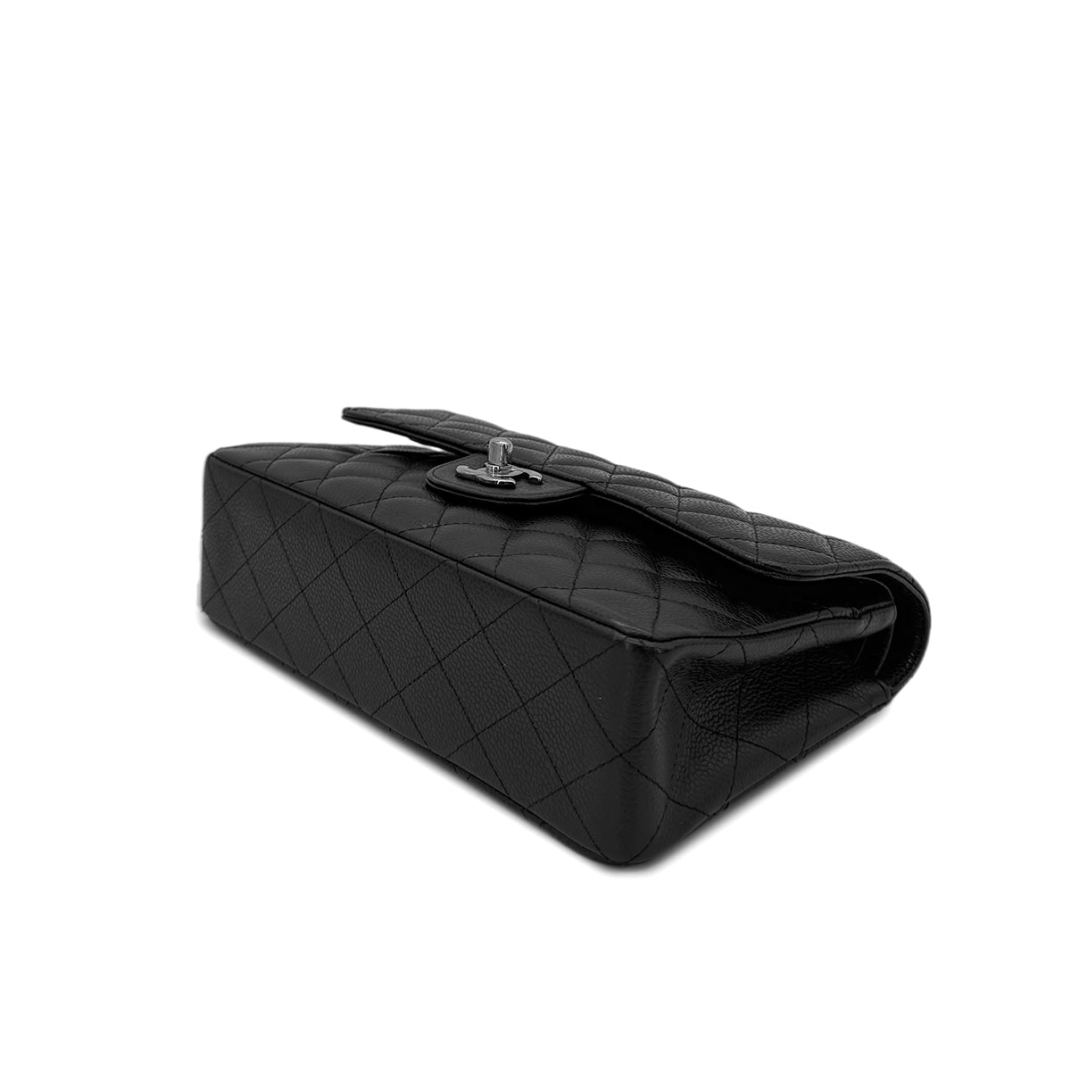 CHANEL CLASSIC FLAP SMALL CHAIN SHOULDER BAG BLACK CAVIAR SKIN 90285926