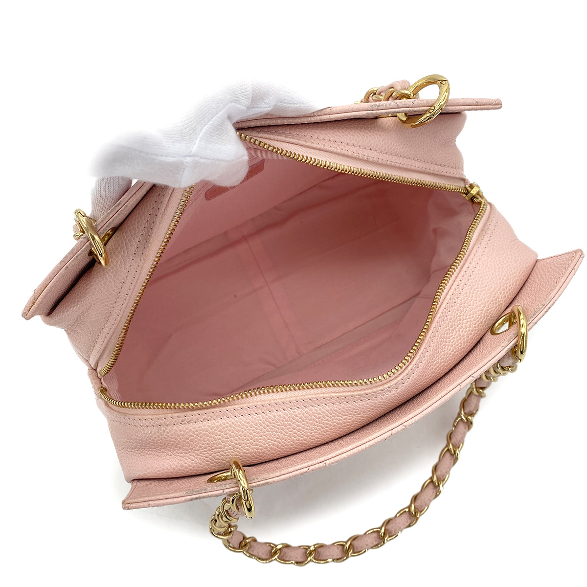CHANEL COCOMARK MATELASSE CHAIN SHOULDER BAG PINK CAVIAR SKIN 90285927