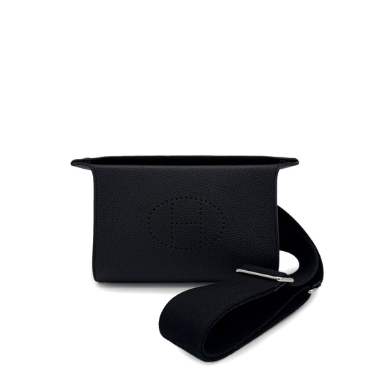 HERMES VIDEPOCHES EVELYN PUNCHING CROSS BODY SHOULDER BAG BLACK TOGO W 90285929