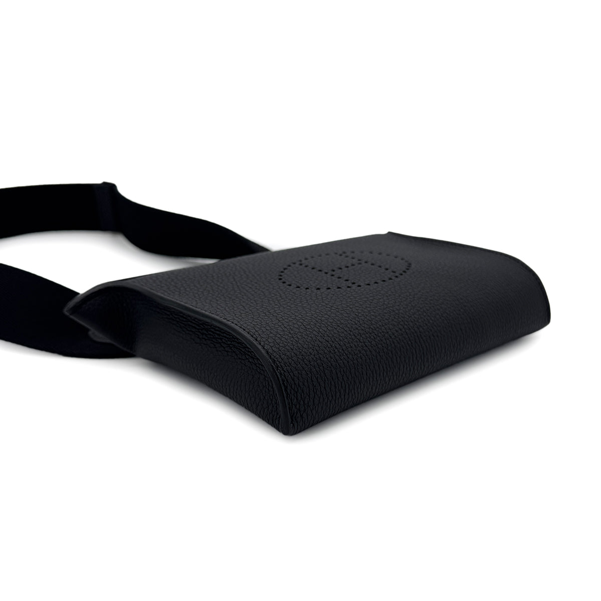 HERMES VIDEPOCHES EVELYN PUNCHING CROSS BODY SHOULDER BAG BLACK TOGO W 90285929