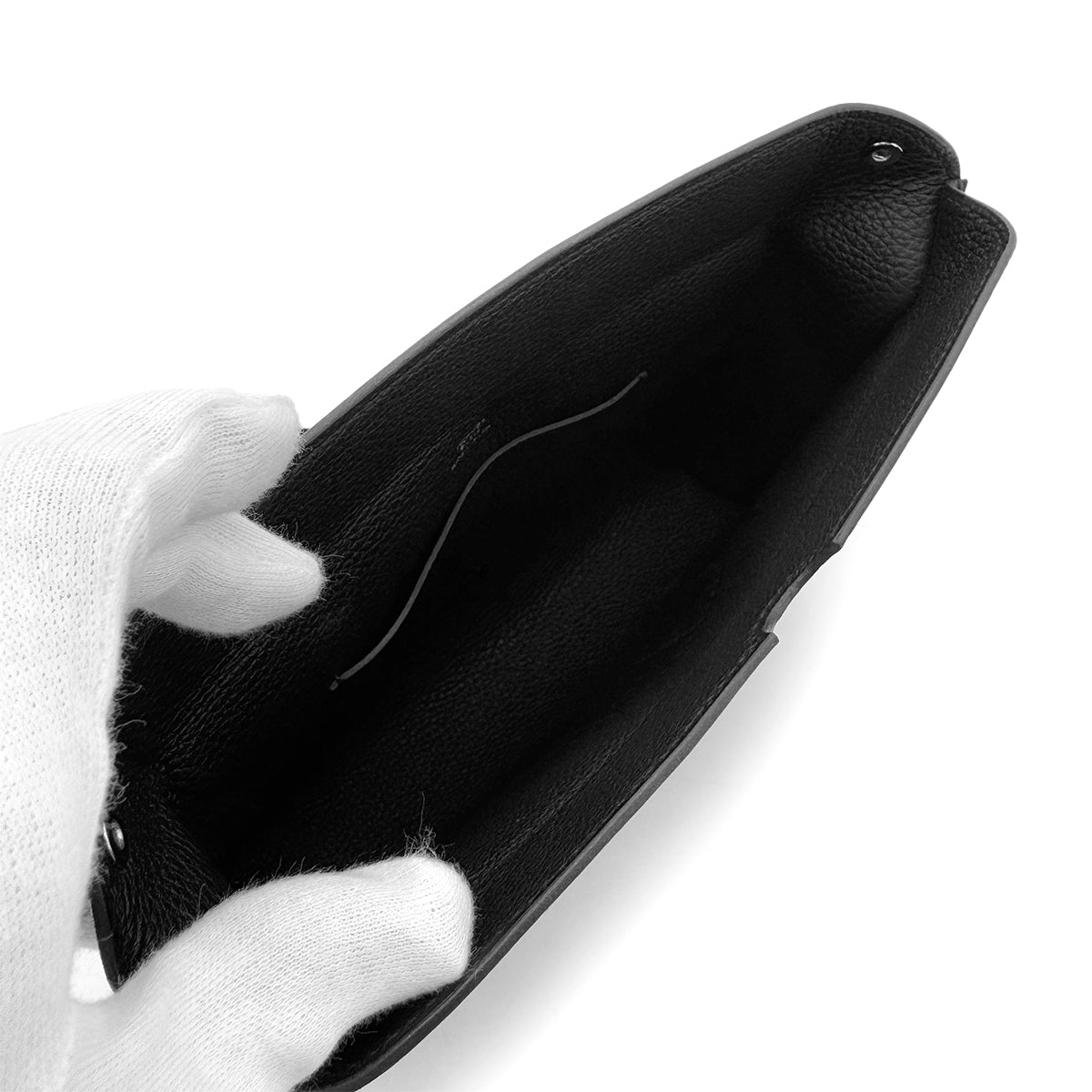 HERMES VIDEPOCHES EVELYN PUNCHING CROSS BODY SHOULDER BAG BLACK TOGO W 90285929