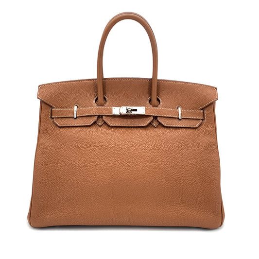 HERMES BIRKIN 35 GOLD TOGO HAND BAG □I SHW 90285931