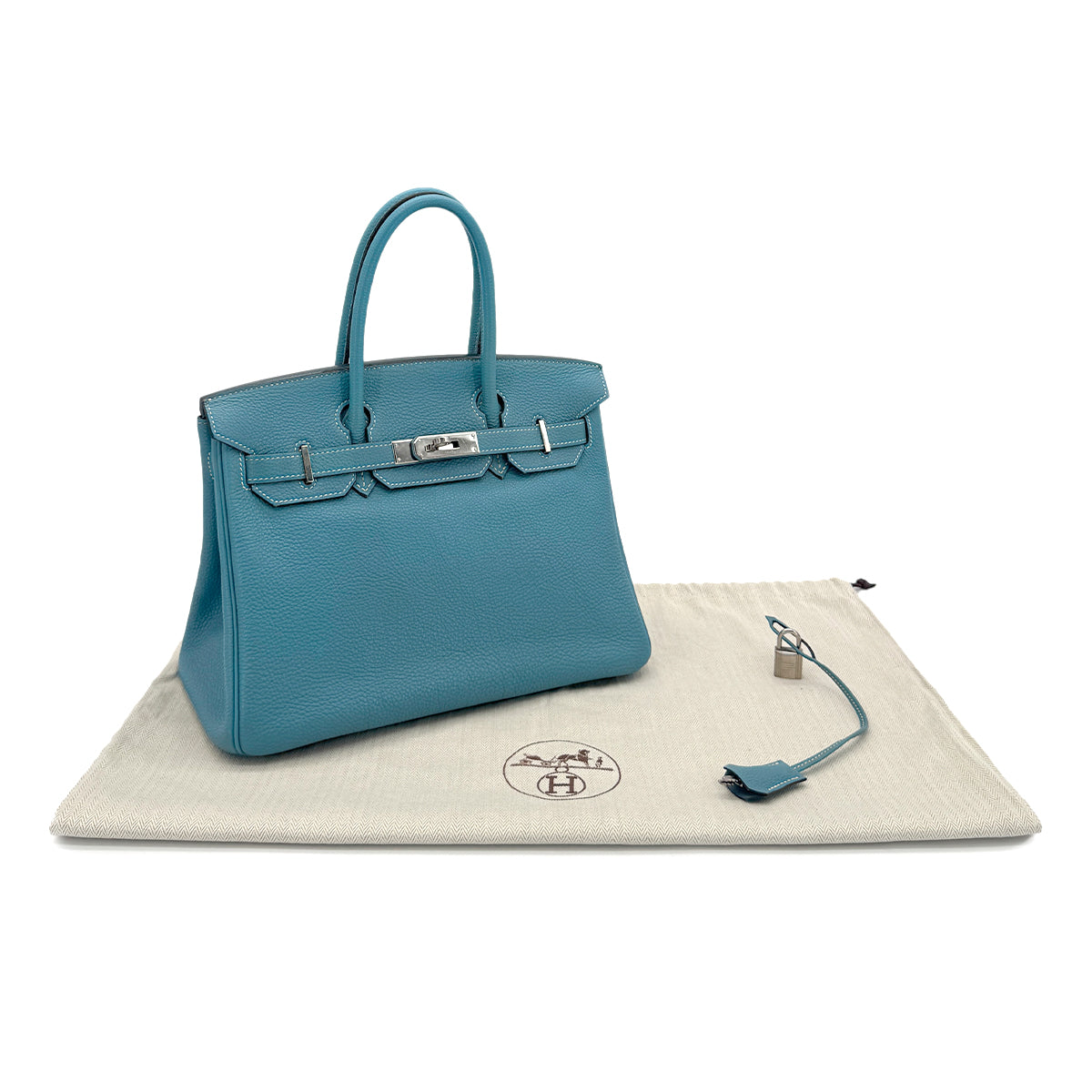 HERMES BIRKIN 30 BLUE JEAN TOGO HAND BAG □K SHW 90285940