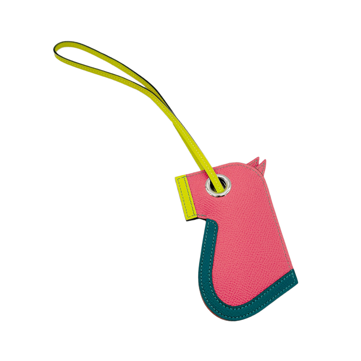 HERMES BAG CHARM CAMAIL ROSE AZALEE MALACHITE LIME VEAU EPSOM A SHW 90285943