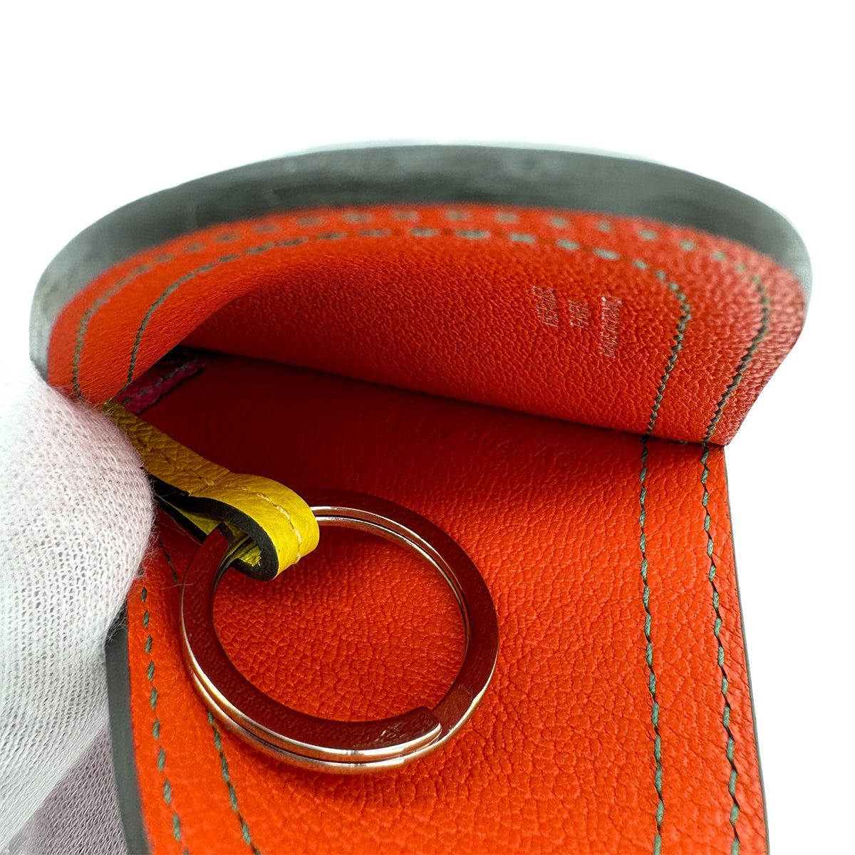 HERMES BAG CHARM CAMAIL ROSE AZALEE MALACHITE LIME VEAU EPSOM A SHW 90285943