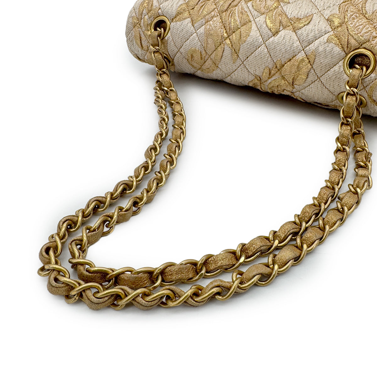 CHANEL MATELASSE CHAIN SHOULDER BAG GOLD JACQUARD 90286017