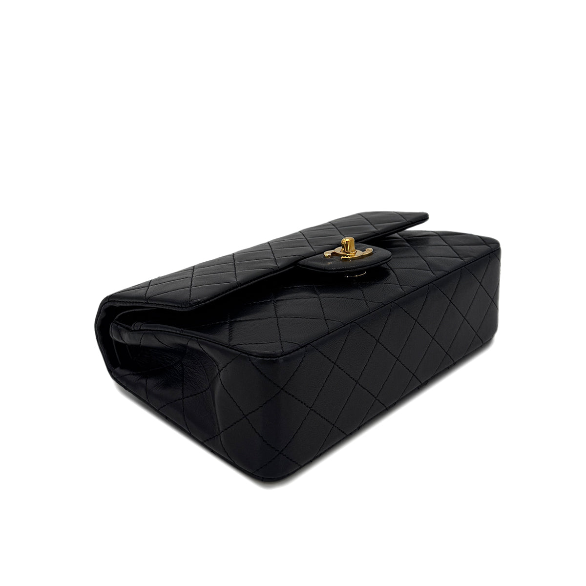 CHANEL VINTAGE CLASSIC FLAP SMALL CHAIN SHOULDER BAG BLACK LAMB SKIN 90286176