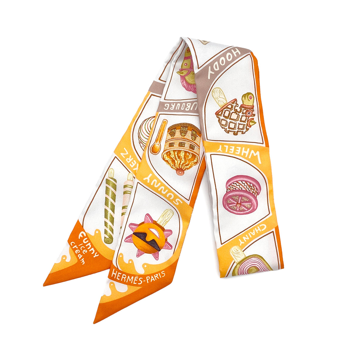 HERMES TWILLY FUNNY ICE CREAM SCARF MULTICOLOR SILK 90286177