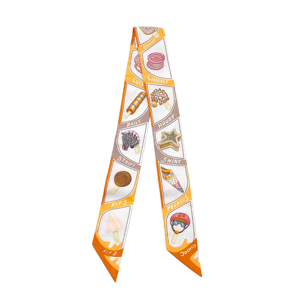 HERMES TWILLY FUNNY ICE CREAM SCARF MULTICOLOR SILK 90286177