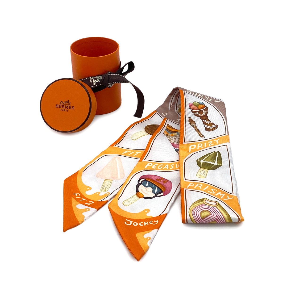 HERMES TWILLY FUNNY ICE CREAM SCARF MULTICOLOR SILK 90286177