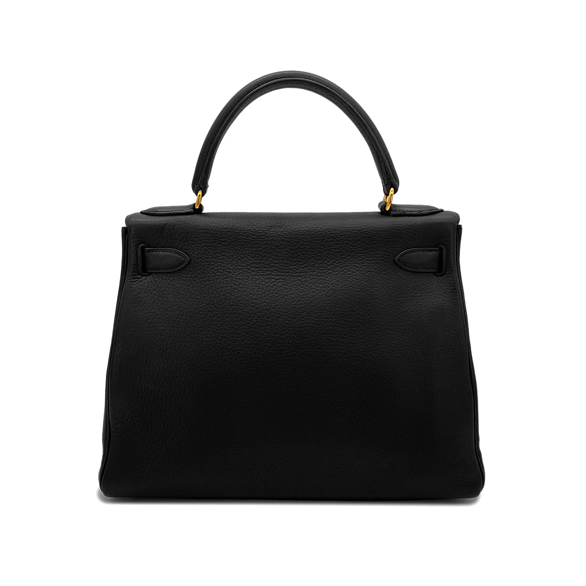 HERMES KELLY 28 RETOURNE BLACK EVERCOLOR HAND SHOULDER BAG □B GHW 90286178