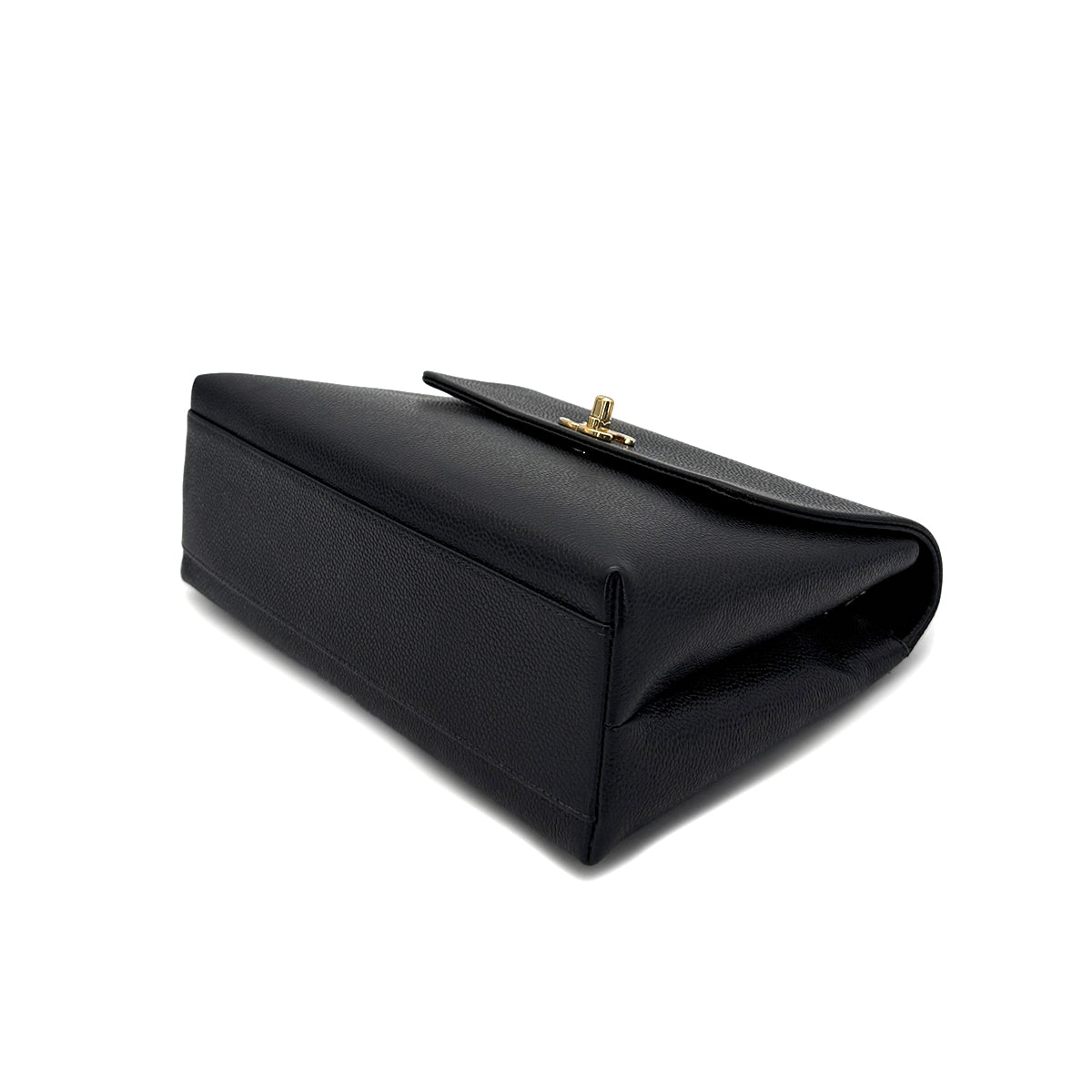 CHANEL VINTAGE TURN LOCK CHAIN TOTE BAG BLACK CAVIAR SKIN 90286183