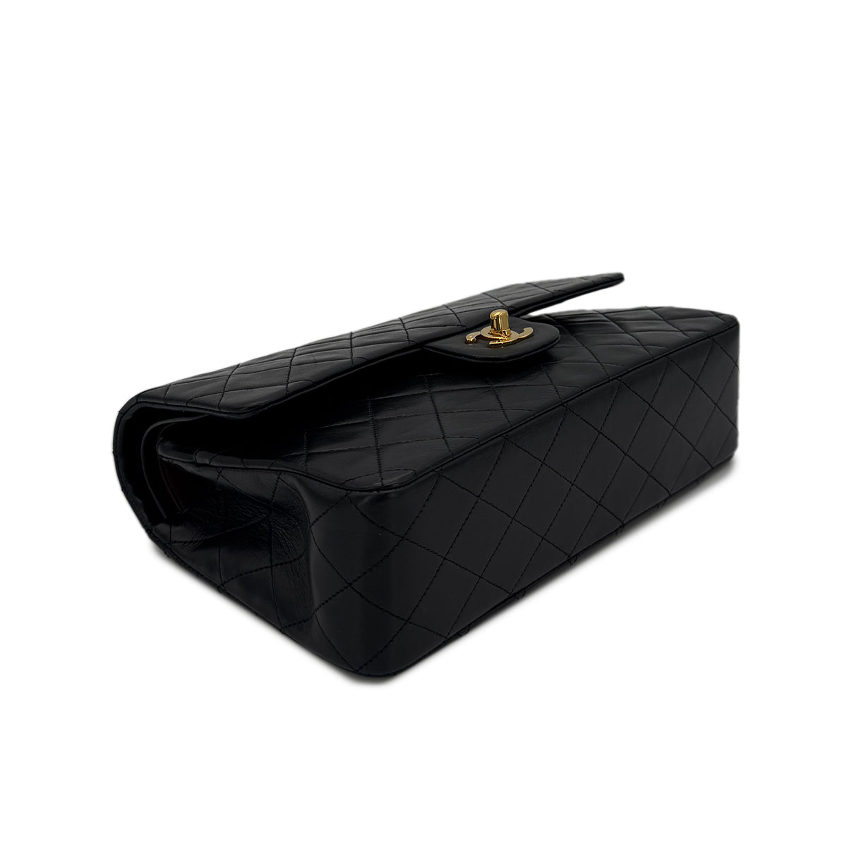 CHANEL VINTAGE CLASSIC FLAP MEDIUM CHAIN SHOULDER BAG BLACK LAMB SKIN 90286192