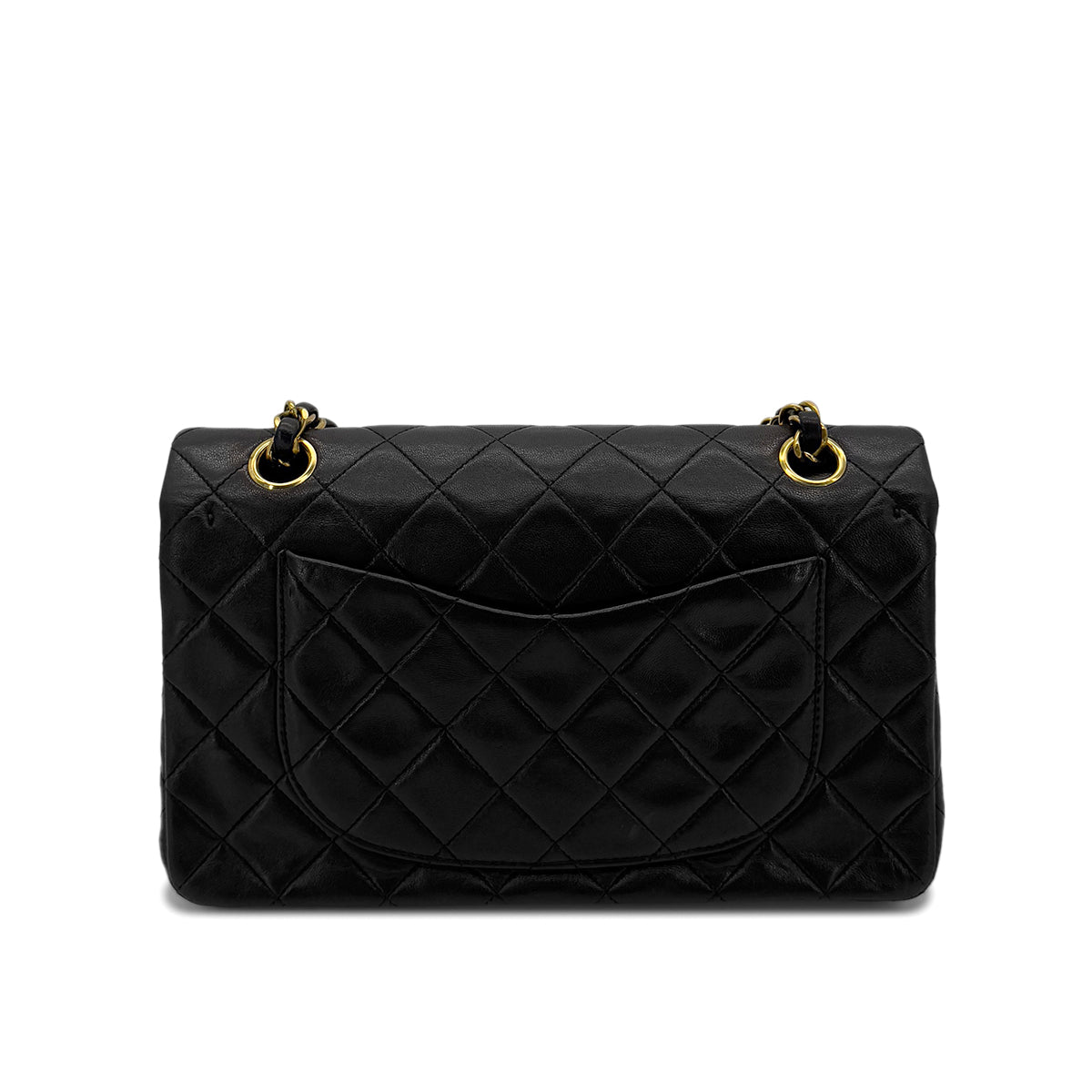 CHANEL VINTAGE CLASSIC FLAP SMALL CHAIN SHOULDER BAG BLACK LAMB SKIN 90286193