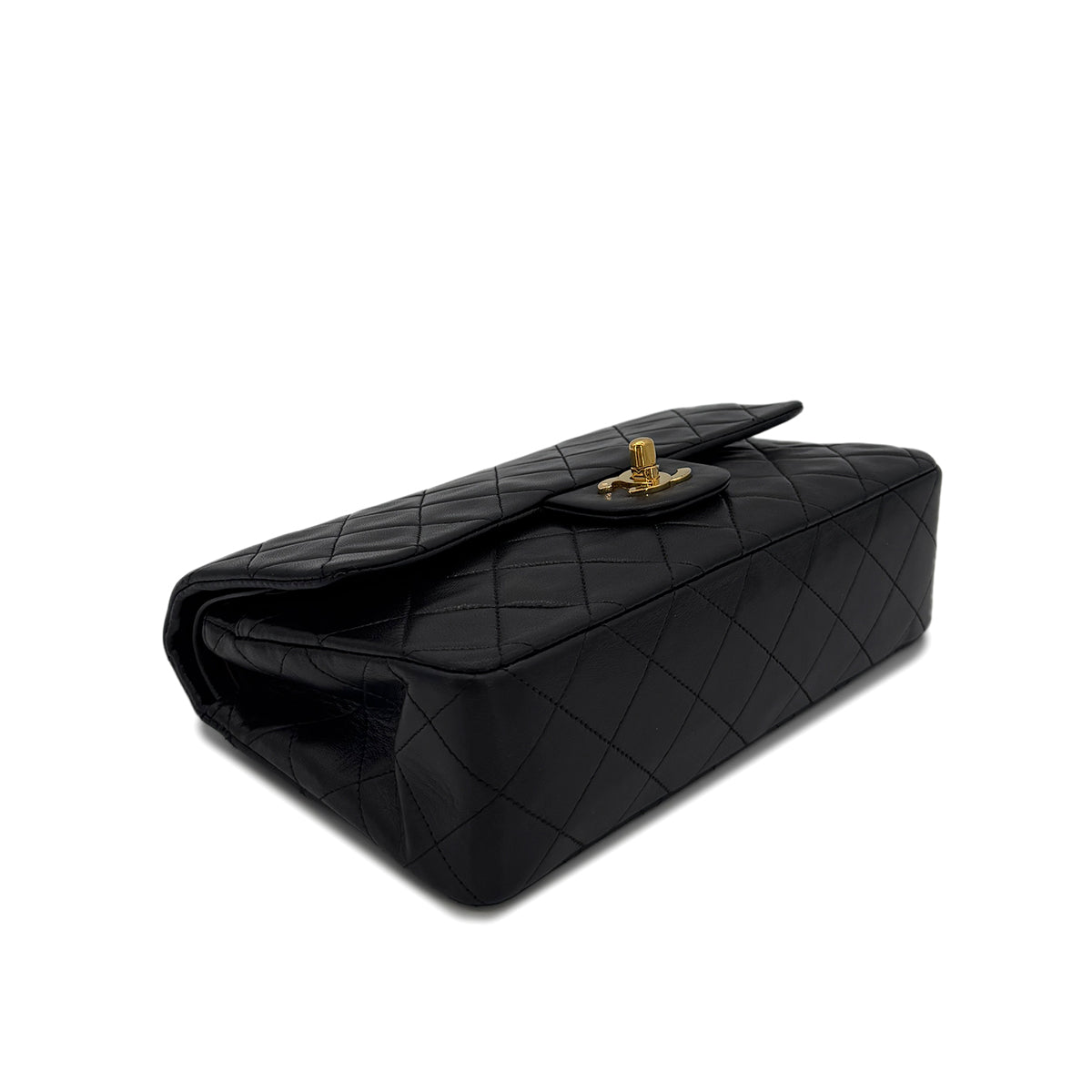 CHANEL VINTAGE CLASSIC FLAP SMALL CHAIN SHOULDER BAG BLACK LAMB SKIN 90286193