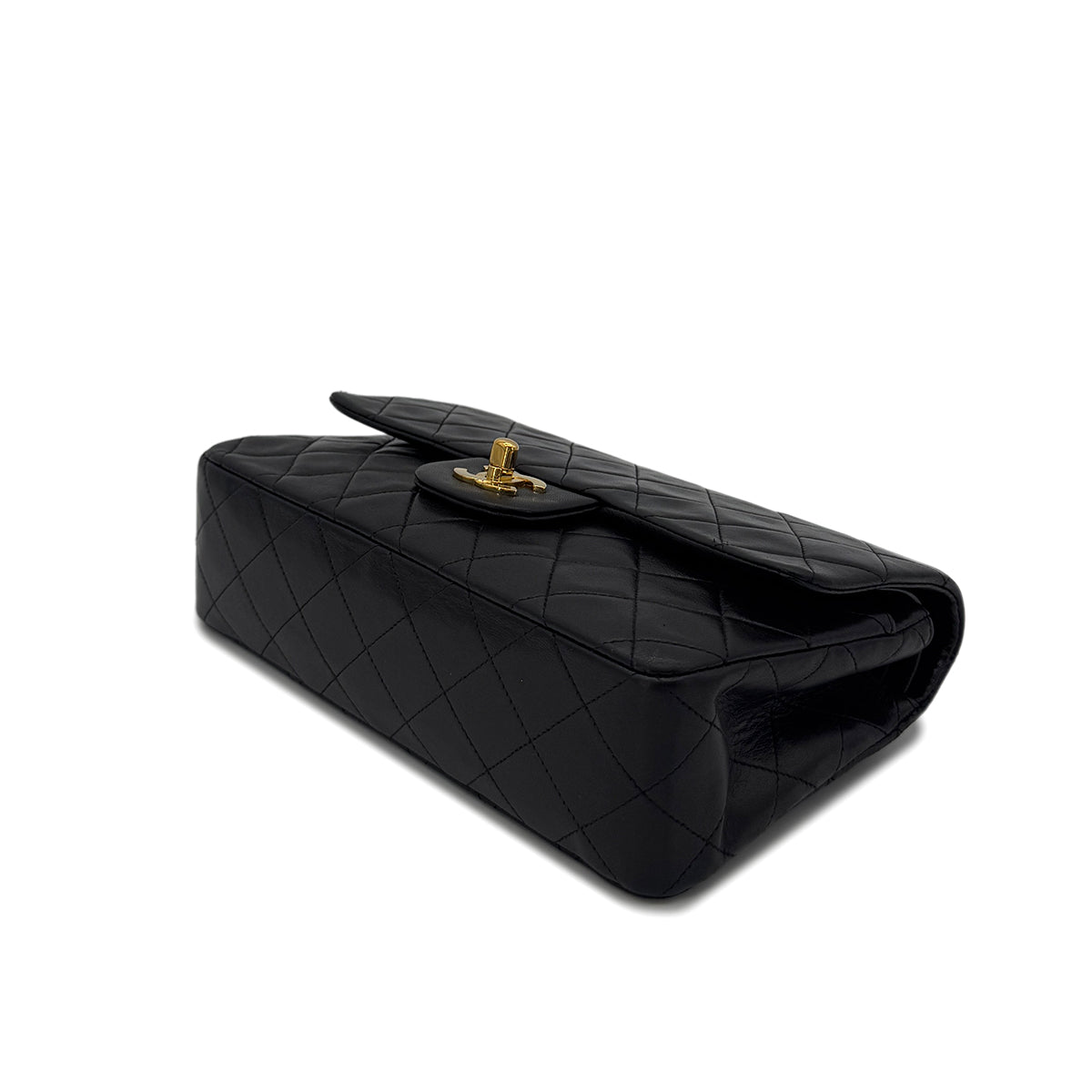 CHANEL VINTAGE CLASSIC FLAP SMALL CHAIN SHOULDER BAG BLACK LAMB SKIN 90286193